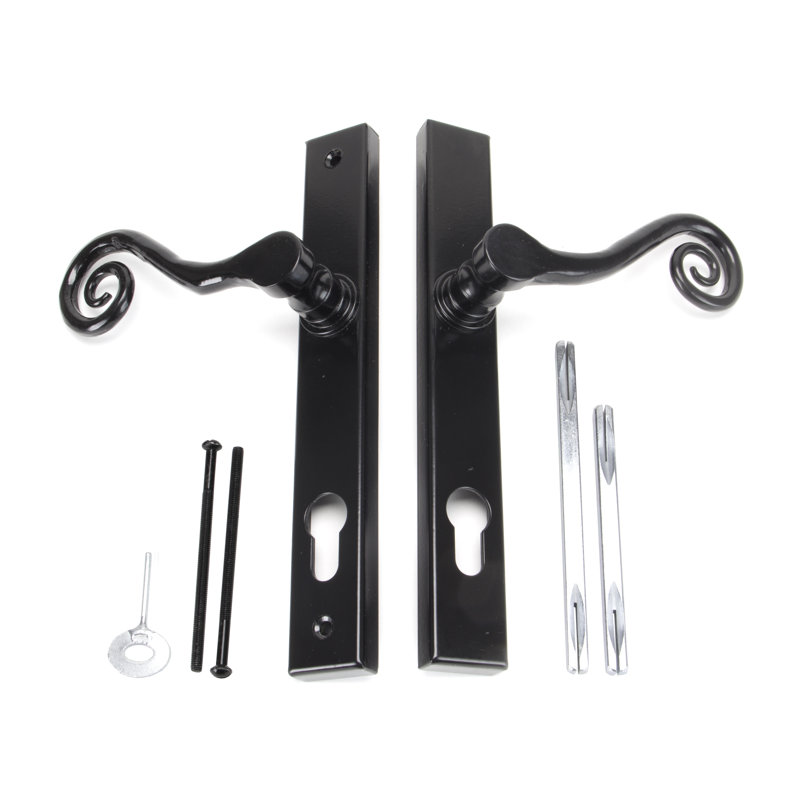 Monkeytail Lock Left Hand Door Handle, Black, Right