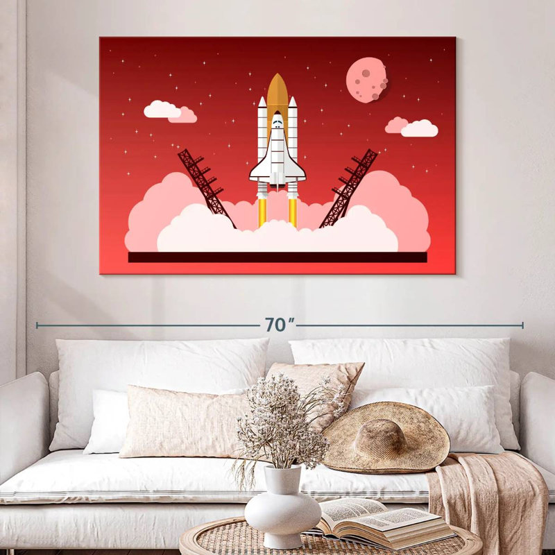 Space Shuttle Mission Launch, 34" H x 51" W