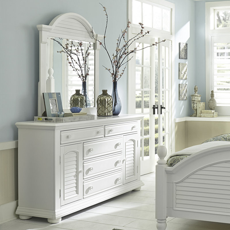 Alvy Queen Panel Bed, Dresser & Mirror, Nightstand Bedroom Set, 4 Pcs: Bed, Dresser, Mirror, Nightstand , Queen