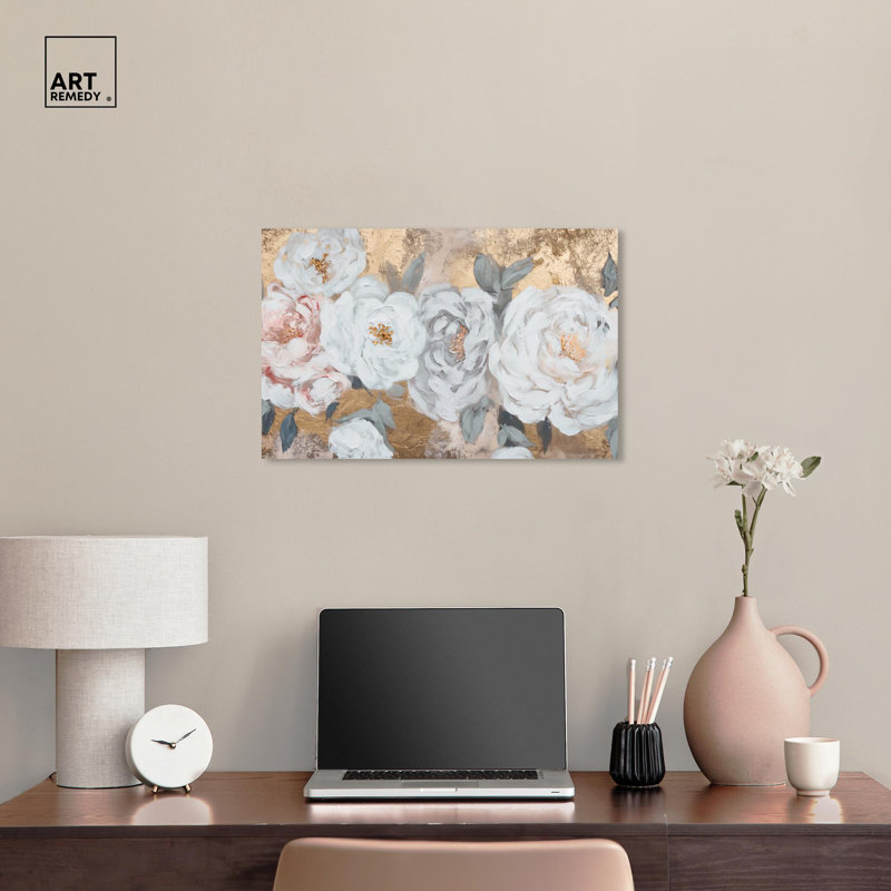 Art, art floral sur toile, H 16 po x l 24 po, Toile tendue