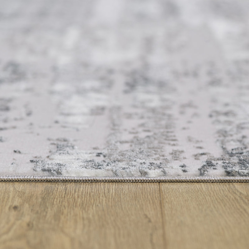 Tapis tissé argenté lavable Manhattan, Rectangle 9 pi 10 po x 13 pi 2 po