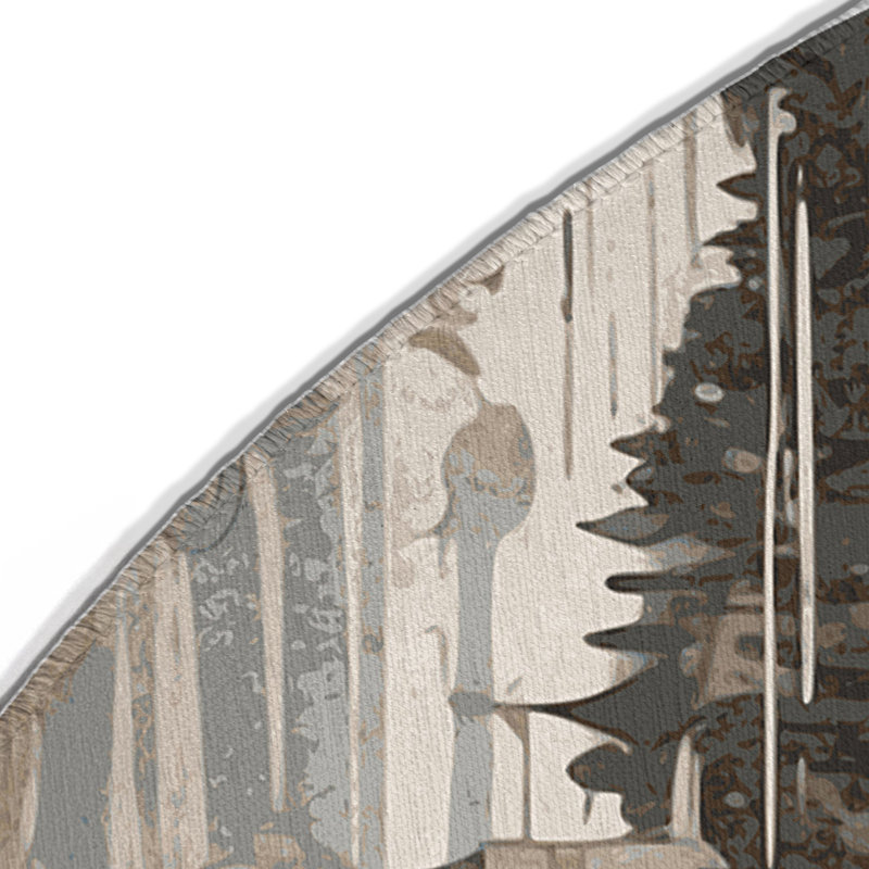Tapis intérieur et extérieur Arched Horizon, Rond 5 pi