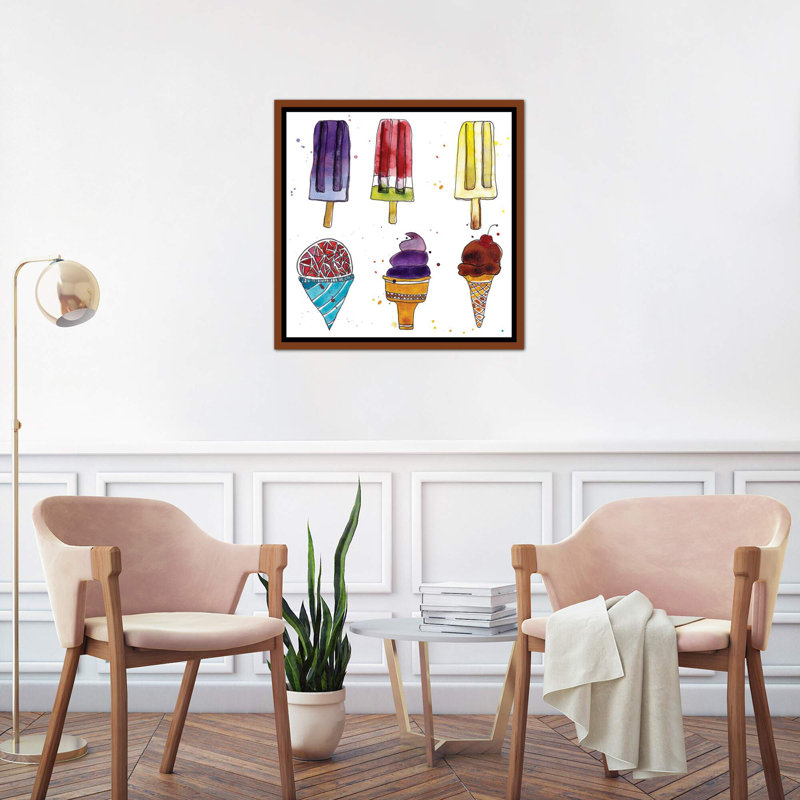 «Beach Vibes V» par Paul Mccreery - reproduction, H 26 po x l 26 po x P 1,5 po, Toile avec cadre brun, Pas de tapis
