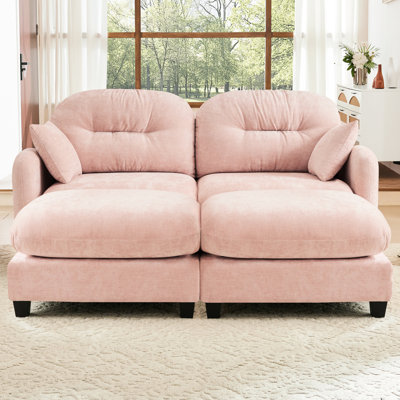 Rose modulaire: tissu chenille, siège ergonomique et sièges flexibles pour différentes pièces modulaire de style nuage avec coussins décoratifs moelleux