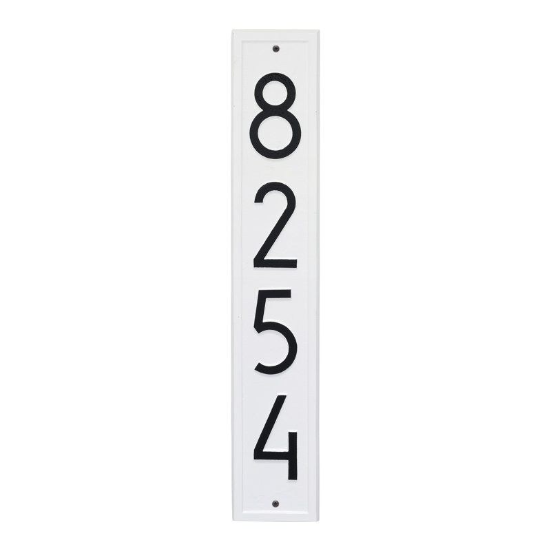 Vertical Modern Personalized Wall Mount, White/Black, Yes