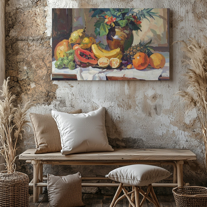 Art mural mural nature morte de fruits tropicaux, H 11 po x l 14 po