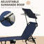 Chaises pliantes pour patio et plage - avec abat-jour, parasol de piscine bleu foncé pliable