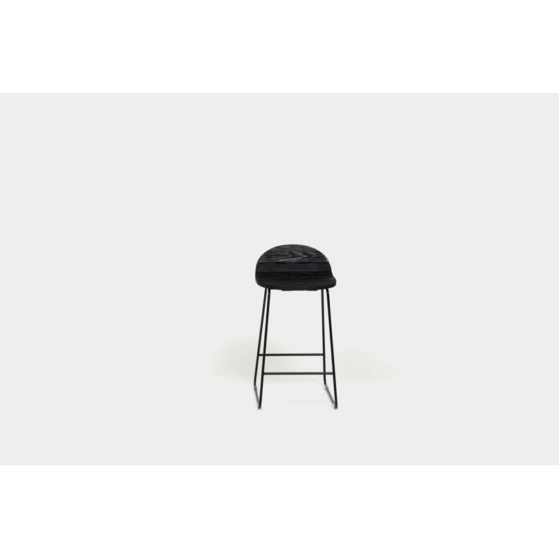 Ligeti Outdoor Bar Stool, Matte Black Powder Coat, Counter Stool (26" Seat Height)