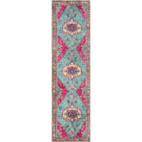 Eustice Shasta Machine Washable Vintage Bohemian Medallion Persian Blush Turquoise Flat-Weave