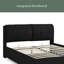 Lit plateforme tapissier avec rangement et tête de lit hydraulique en tissu chenille-954526002