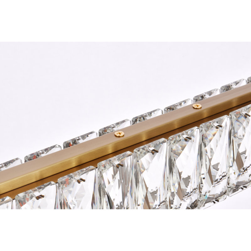 - Light Gold LED Kitchen Island Pendant, 3" H x 38" W x 2" D