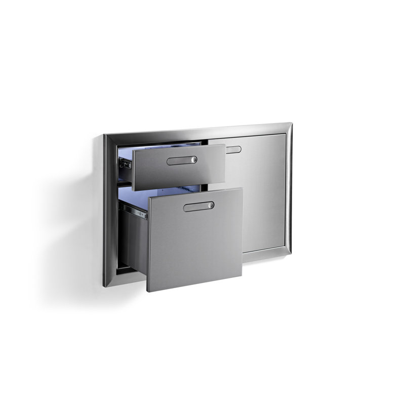 Ventana Stainless Steel Drop-In Door & Drawer Combo, 23" H x 36" W x 25" D