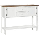 Console Table With Drawers, Vintage Entryway Table With 2 Drawers, Cabinets And Bottom Shelf, Retro Sofa Table For Living Room, Bedroom