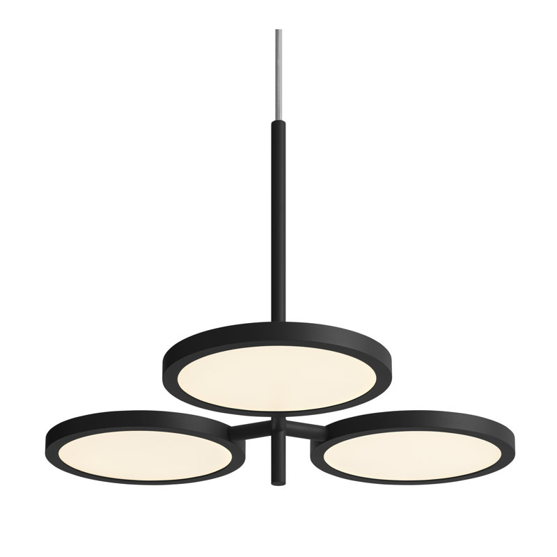 Shine On 3 - Light LED Pendant, Black, 16" H x 20" W x 20" D 