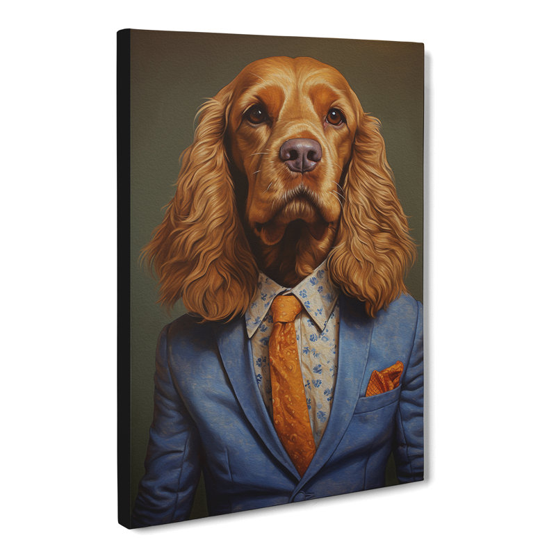 Cocker Spaniel In A Suit No.3 - No Frame Print, 76cm H x 50cm W x 3cm D