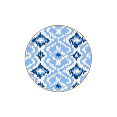 Tapis bleu tissé à motif machine lavable à la machine