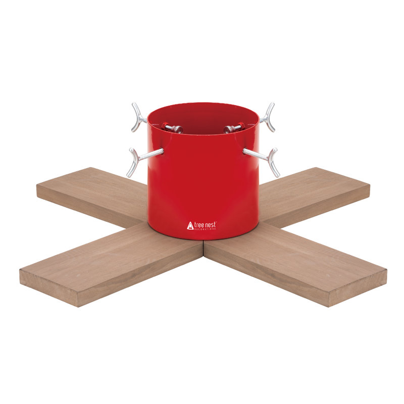 Steel Live Tree Stand For Max. Tree Height 10 - 11.9 Ft., Red
