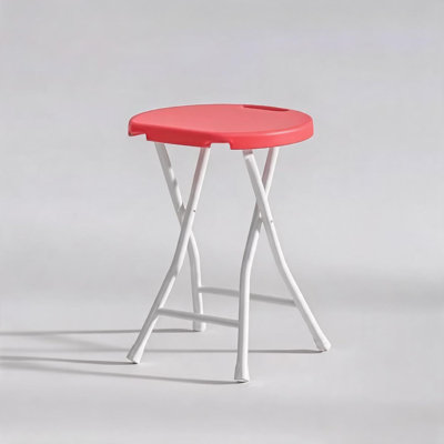 Tabouret pliant, tabouret sans dossier de 18 pouces, portatif avec poignée, tabouret de bar pliable, pieds antidérapants, capacité de 600 lb, pour tabourets de bar pour l'intérieur et l'extérieur
