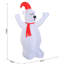 HOMCOM 6ft Tall Outdoor Inflatable Bear Lighted Airblown Christmas Lawn Décor