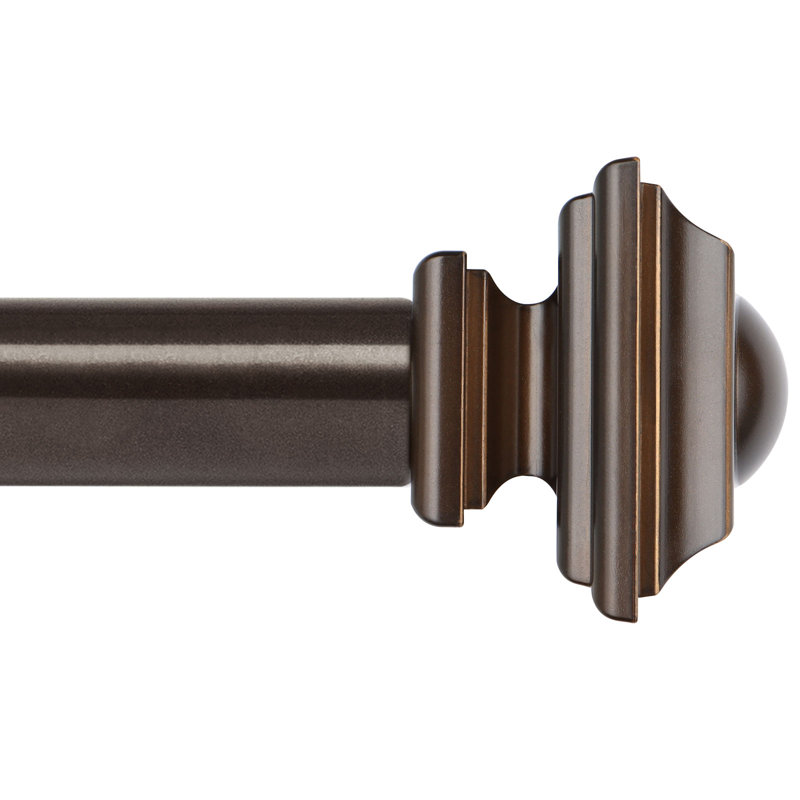 Tringle à rideaux simple réglable Bloxom, 72-144", Bronze