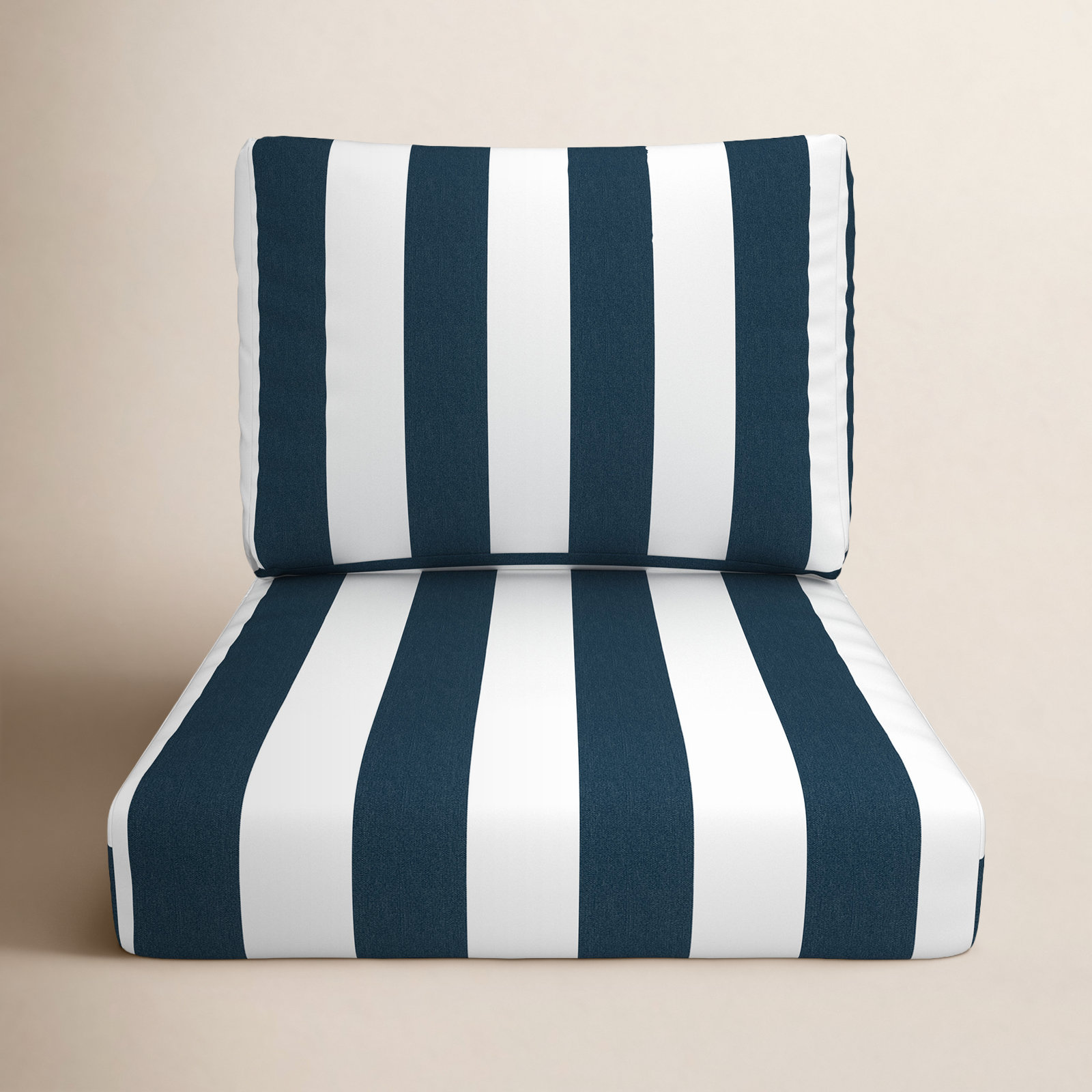Amala Sunbrella® Seat and Back Cushion, 25" W x 5" D, Sunbrella Refuge Indigo