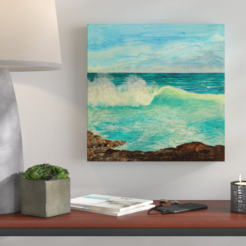 From The Rocks by Jennifer Webb - Wrapped Canvas Print, 102 cm H x 102 cm W, Blue/Brown