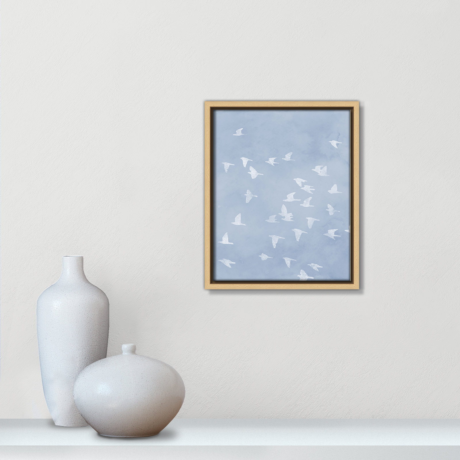Flying Friends Print by Marcus Prime, 9.5'' W x 11.5'' H, Natural Floater