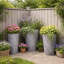 Sukari Tall Round Vase Planter Concrete Effect Recycled Garden Pot-112122982-122610416