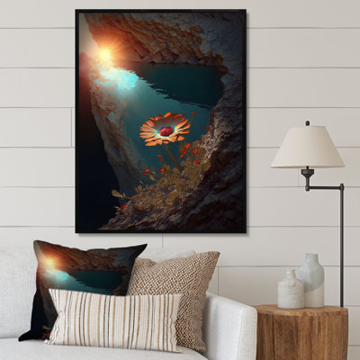 «Fierce Red Mountain Flower Captures Sunshine», reproduction sur toile