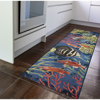 Tapis d'intérieur / extérieur bleu marine Bay Isle Home ™