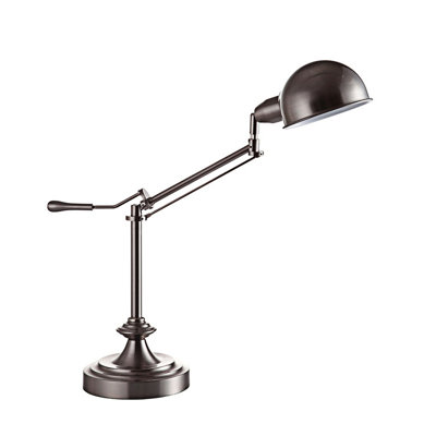 Lampe de table réglable en métal avec bras pivotant perchoir