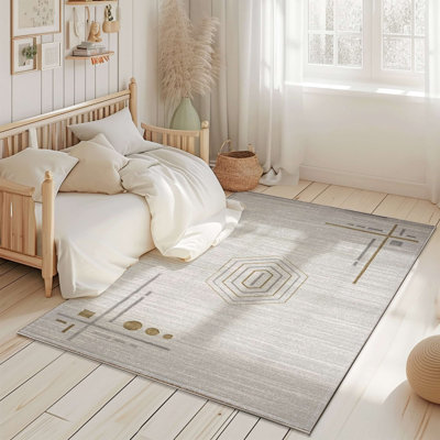Modern Minimalist Abstract Rug Contemporary 5X7 Area Rug For Living Room Carpet