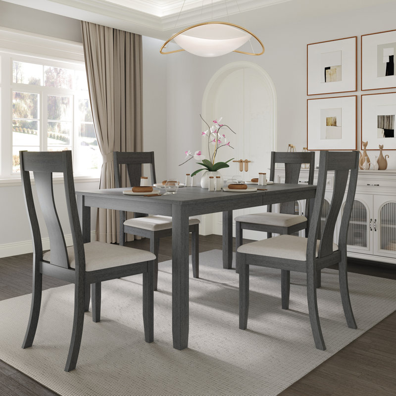 Ocossio 4 - Person Four Leg Dining Set, Gray