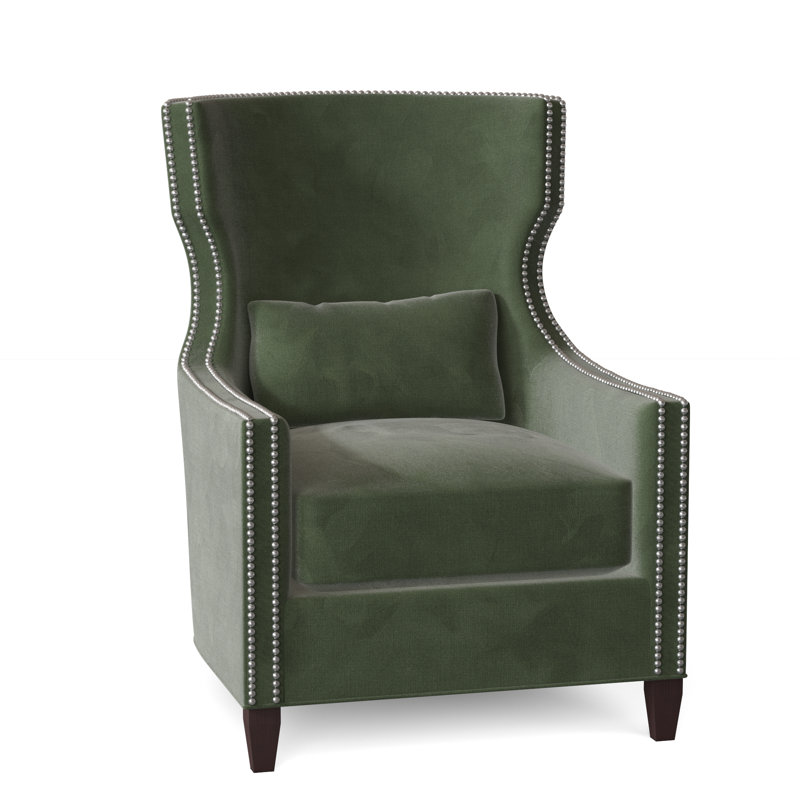 Fauteuil à oreilles à housse de coussin large de 29 po Corbin, Émeraude Rylee
