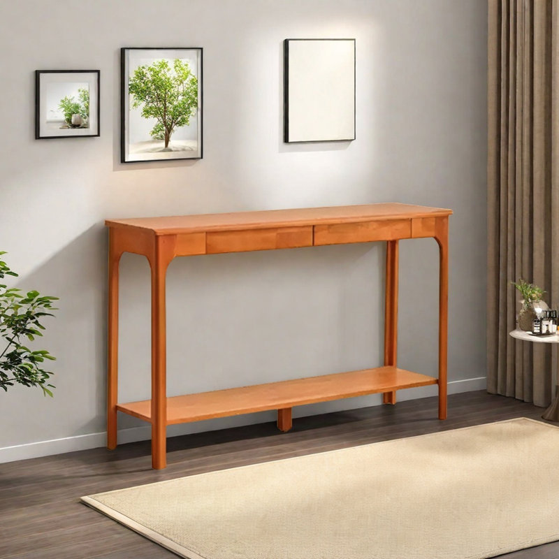 Console Modern Minimalist, H 31,5 po x l 51,18 po x P 13,98 po, Bois naturel