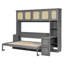 Lit escamotable double avec bureau et armoires en rotin, lit mural peu encombrant pour le bureau personnel-1145602059