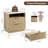 Seyla 23''W Fluted Nightstand with 2-Drawer Open Cubby, Built-In Charger Outlets-635551531-609790896