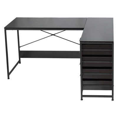L-Shaped Computer Desk, 59-inch Reversible Corner Gaming Desk with Drawers & Storage Shelves, Modern Stylish PC Table Sturdy Work Workstation for Home Office - Easy to Assembly