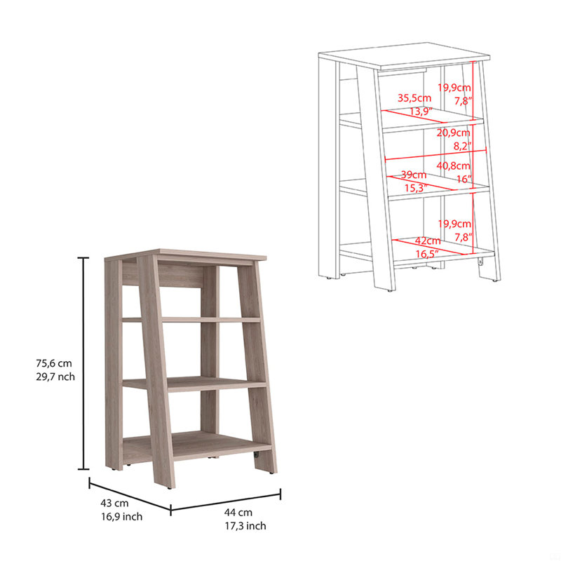 Armoire à linge, deux tablettes intérieures, deux tablettes ouvertes, une porte, Gris