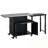 Patio Dining Cart with Trash Rack, Foldable Top and Storage Space-2032182791