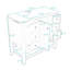 Meuble-lavabo avec une armoire et trois tiroirs-1432590636