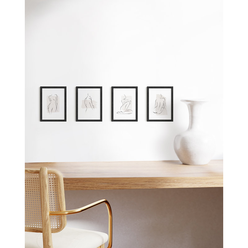Wood Picture Frame - Set of 4, 5" W x 7" H, Beige