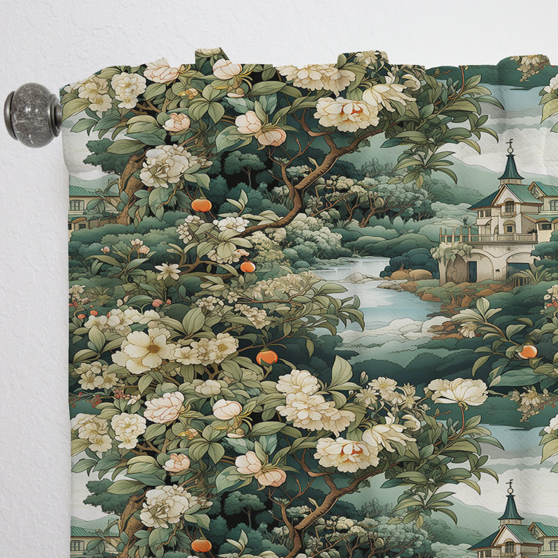 Motif victorien Enchanted Garden Scenes - rideau en velours bohémien - obscurcissant - 1 panneau, L 52 po x L 63 po