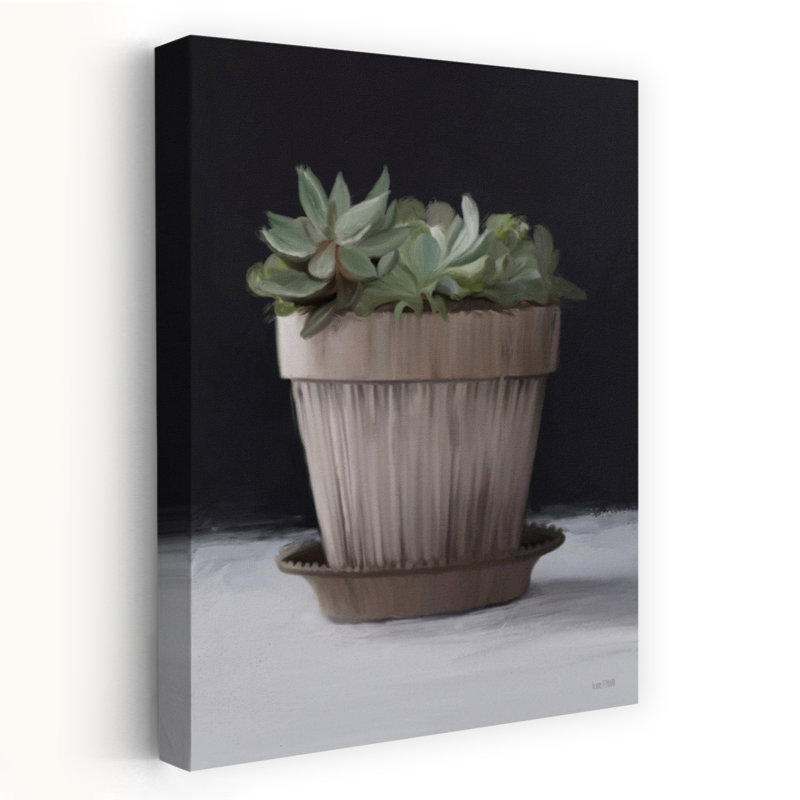 «Farmhouse Succulent Abstract Contemporary Cactus Succulent Landscape Art», H 48 po x l 32 po