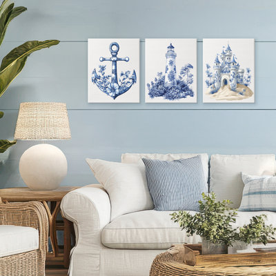 Ensemble de 3 toiles Ornate Nautical