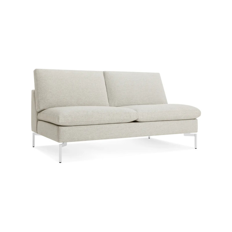 New Standard Loveseat, Granite Genuine Leather, Black