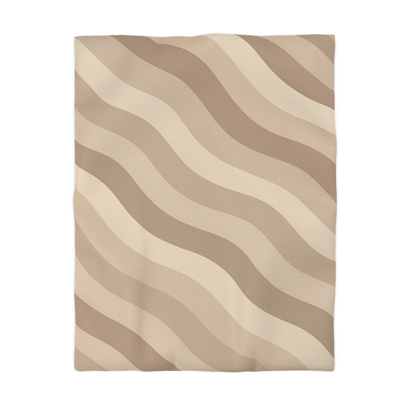 Microfiber Duvet Cover Boho Style, Design 28, Twin Duvet Cover, Brown/Beige/White