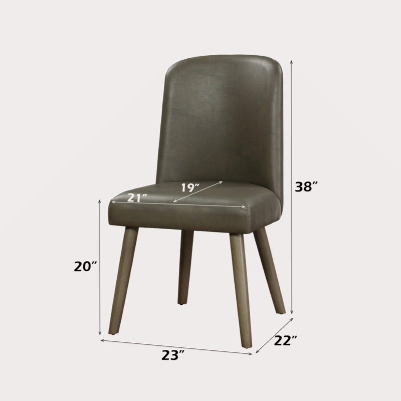Ensemble de 2 chaises d'appoint Waylon en cuir synthétique gris et finition chêne gris