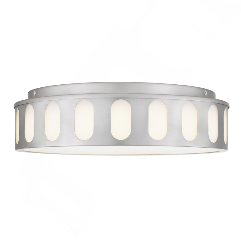 Plafonnier encastré en nickel brossé 15,15 po, H 4,13 po x l 15,13 po x P 15,13 po, Nickel brossé