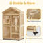 Maison pour chat en bois Mcombo pour chats d'intérieur, maison pour chat avec entrée pour chat, chat Catio avec portes et roues verrouillables